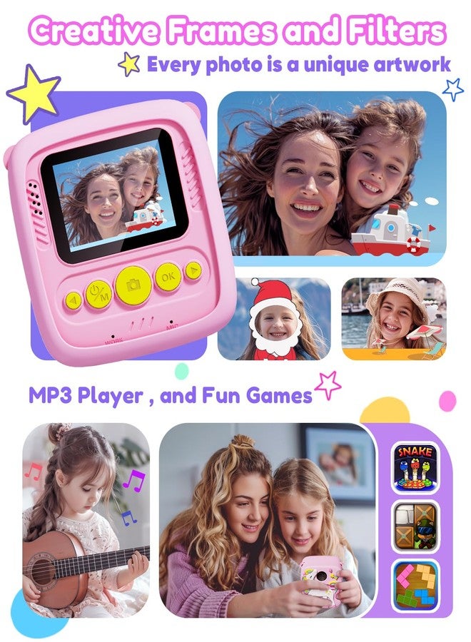 Lizzbey Kids Camera Instant Print, Christmas Birthday Gift for Girls 3-12 Year Old, 1080P Kids Digital Camera Toys with Unicorn Cover, Toddler Camera for 4 5 6 7 8 9 10 Year Old Girls Boys - Image 5